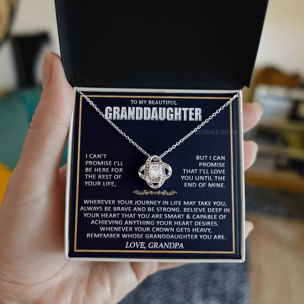 HETRALE STORE To My Beautiful Granddaughter Necklace - Gifts From Grandpa Grandma, birthday card Graduation Pendant Jewelry with Message and Gift Box5 Rose Gold Finish