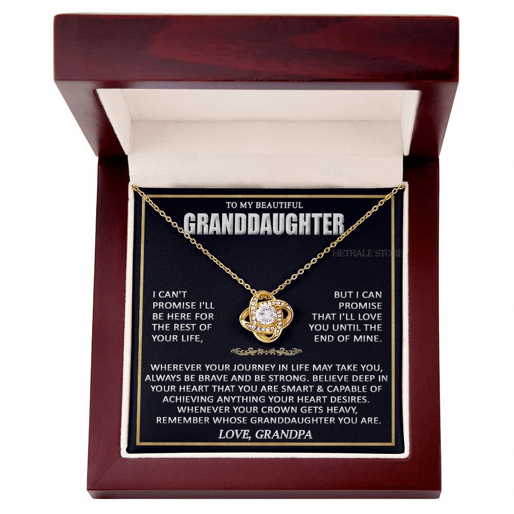HETRALE STORE To My Beautiful Granddaughter Necklace - Gifts From Grandpa Grandma, birthday card Graduation Pendant Jewelry with Message and Gift Box5 Rose Gold Finish