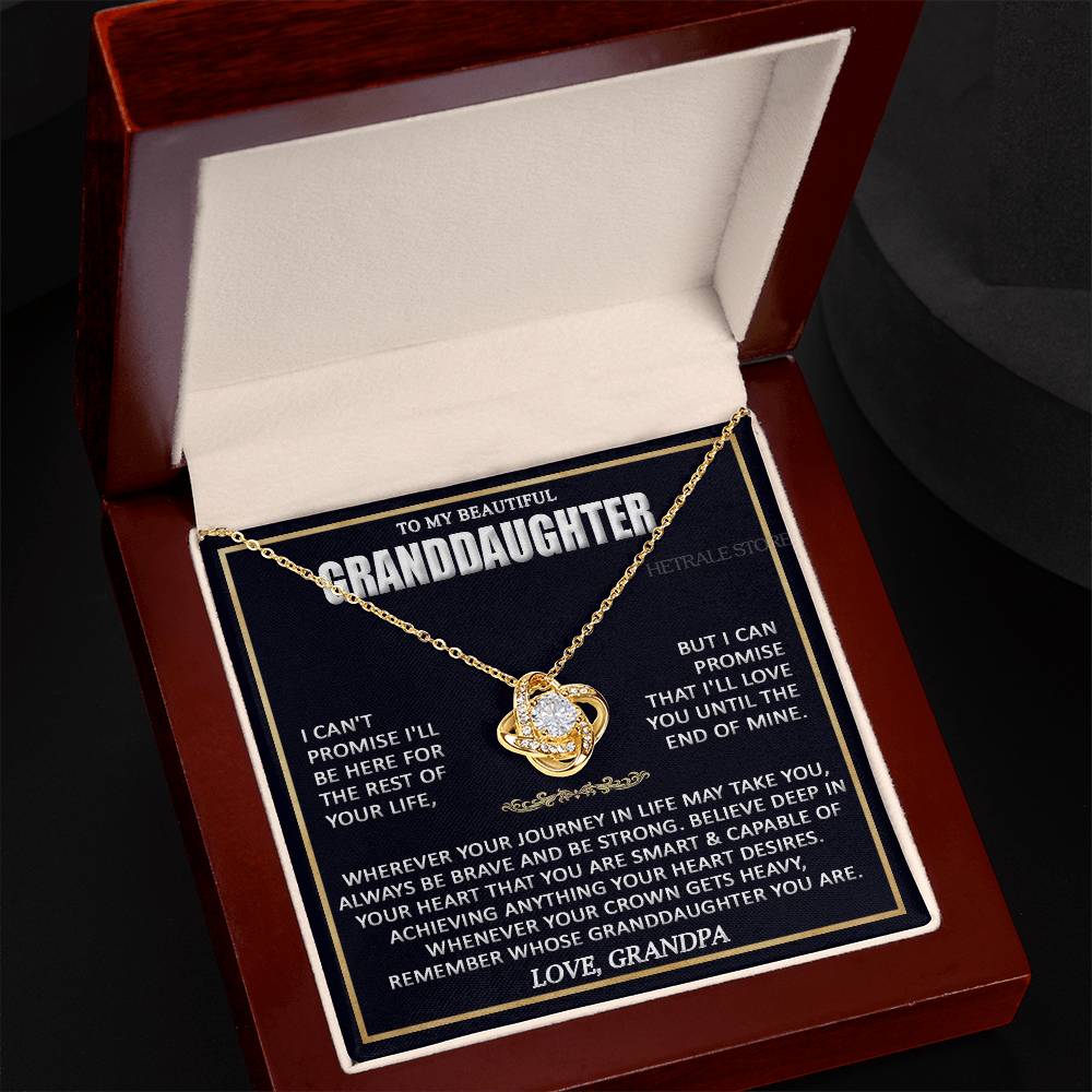 HETRALE STORE To My Beautiful Granddaughter Necklace - Gifts From Grandpa Grandma, birthday card Graduation Pendant Jewelry with Message and Gift Box5 Rose Gold Finish