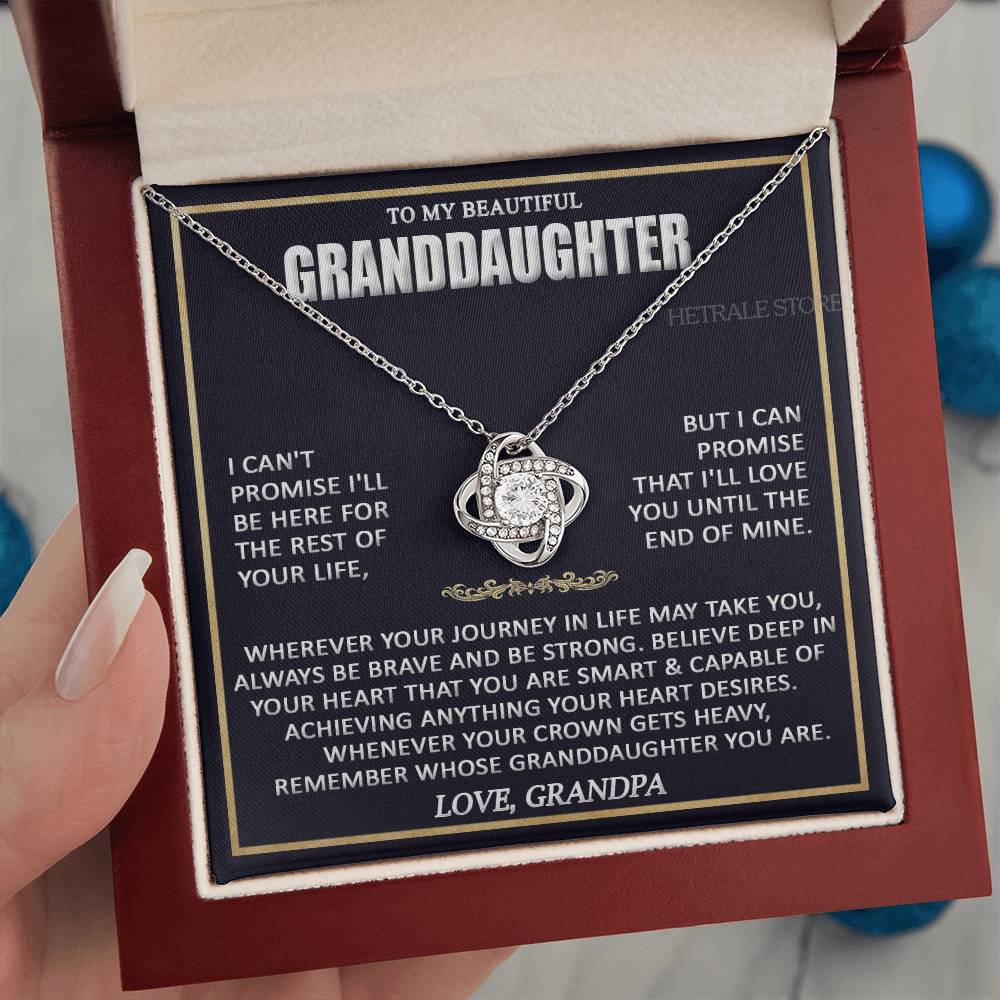 HETRALE STORE To My Beautiful Granddaughter Necklace - Gifts From Grandpa Grandma, birthday card Graduation Pendant Jewelry with Message and Gift Box5 Rose Gold Finish