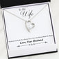 Inspirational From Husband To My Wife - Heart To Heart Necklace Heart Gifts Message Card Husband Love You On Xmas, Birthday Luxury Necklace, Valentine Silver Gold - Gold