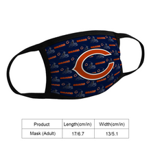 Load image into Gallery viewer, Fan Chicago Bears Reusable Fabric Mask Protective Mouth Face Mask Funny
