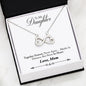 Meaningful Quote Necklace MOM To My Daughter - Togerther Forever, Newver Apart Necklace Heart Gifts My Daughter, On Christmas, Birthday Luxury Necklace Silver - Gold