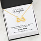 Meaningful Quote Necklace MOM To My Daughter - Togerther Forever, Newver Apart Necklace Heart Gifts My Daughter, On Christmas, Birthday Luxury Necklace Silver - Gold
