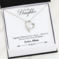 Customized From MOM To My DAUGHTER - Together Forever Necklace Heart Gifts Message Card MOM Love You On Christmas, Birthday, Luxury Necklace Silver Gold - Gold