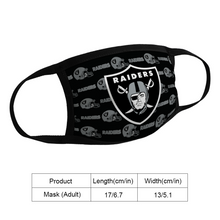 Load image into Gallery viewer, FAN Oakland Raiders Face Mask Reusable Fabric Mask Protective Mouth Gifts