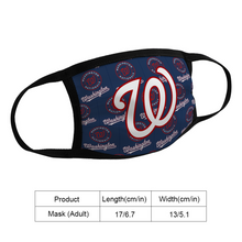 Load image into Gallery viewer, FAN Washington Nationals Face Mask Reusable Fabric Mask Protective Mouth Gifts