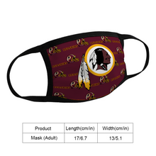Load image into Gallery viewer, Football Washington Redskins Reusable Fabric Mask Protective Mouth Face Mask