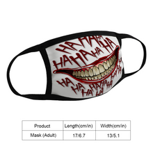 Load image into Gallery viewer, JOKER haha Face Mask Reusable Fabric Mask Protective Mouth Washable