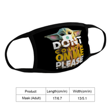 Load image into Gallery viewer, Baby Yoda Don?t Cough On Me Please Face Mask Reusable Protective Mouth