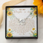 To My Daughter In Law We Both Love The Same Man I Will Forever Love You Sunflower Infinity Bracelet Luxury Jewelry On Birthday, Christmas, Xmas, Graduation with Message Card and Gift Box