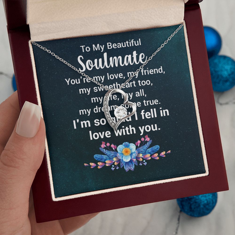 Couples Gifts, Beautiful Soulmate Necklace Gifts From Husband, Wedding Anniversary Jewelry For Wife From Husband, Wife Birthday From Husband, To My Unbiological Sister Message Card and Gift Box styles On Birthday, Christmas, Anniversary  Forever Love
