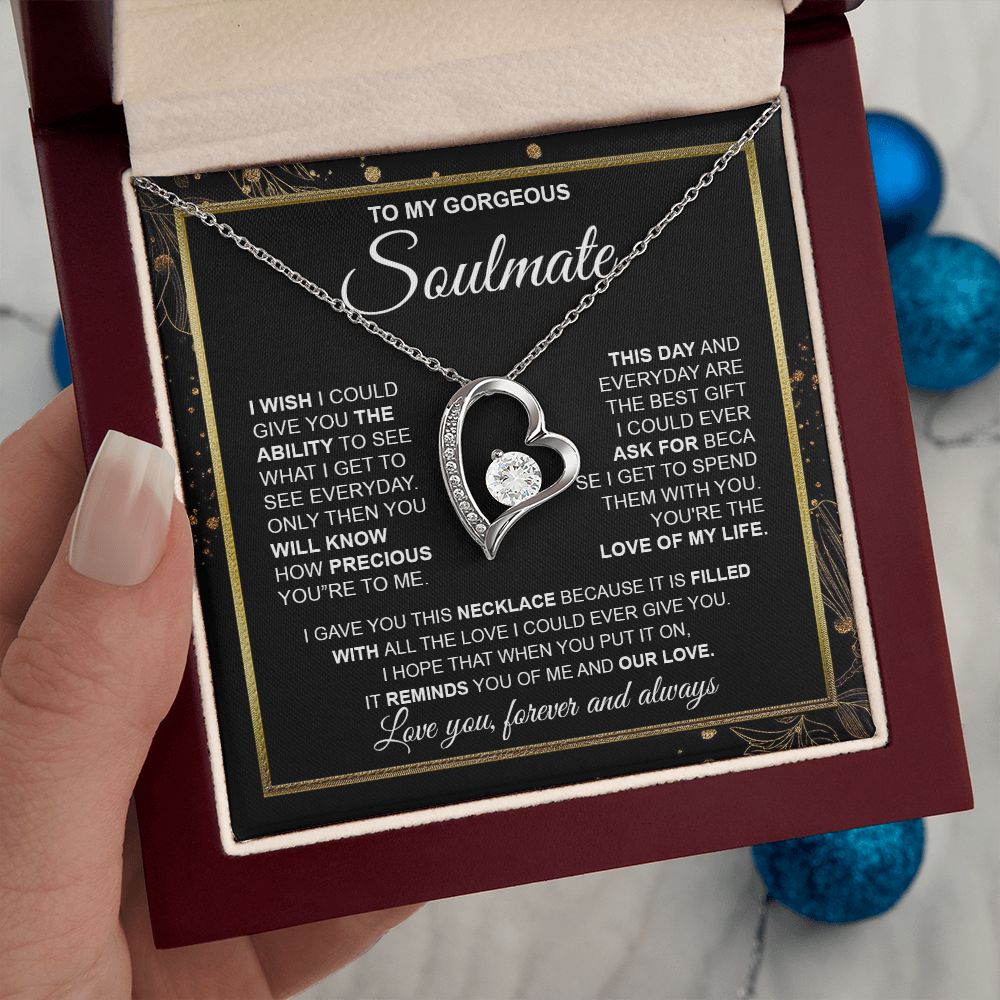 to My Soulmate Necklace from Husband, Necklaces for Wife from Husband, to My Soulmate Necklace for Women, Soulmate Jewelry for Wife Wedding Jewelry Gifts for Wife Valentine Gifts from Husband Forever Love