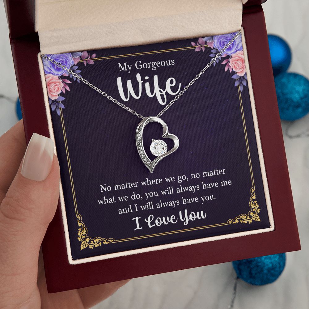 To My Wife Necklace Romantic Gifts For Her Unique Necklaces For Wife From Husband Cute Valentines Day Anniversary Birthday, Love Knot Meaningful Necklace Message Card and Gift Box Styles on Birthday, Christmas, Anniversary  Forever Love