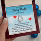 Couples Gifts, To My Navy Wife Necklace Gifts From Husband, Wedding Anniversary Jewelry For Wife From Husband, Wife Birthday From Husband, To My Soulmate Message Card and Gift Box styles On Birthday, Christmas, Anniversary  Forever Love