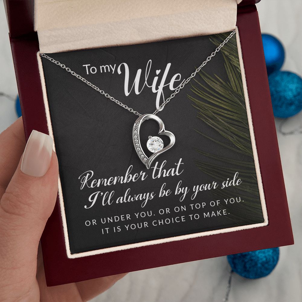 To My Wife Necklace Romantic Gifts For Her Unique Necklaces For Wife From Husband Cute Valentines Day Anniversary For Wife, Love Knot Meaningful Necklace Message Card and Gift Box Styles on Birthday, Christmas, Anniversary Forever Love