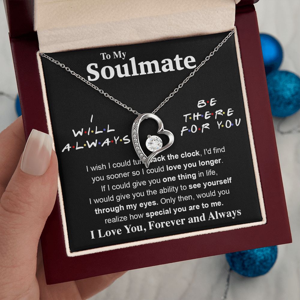 To My Soulmate Necklace To My Future Wife Necklace Gifts, Promise Necklace For Her, Fiance Gifts For Her, Valentine Gifts For Soulmate From Husband With Message Card Box LED, Soulmate Necklace For Women, To My Wife Necklace Forever Love
