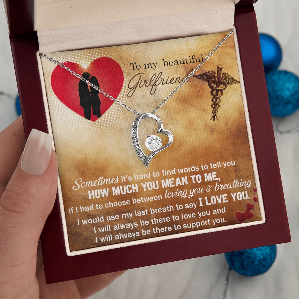 Couples Gifts, Nusre Wife Necklace Gifts From Husband, Wedding Anniversary Jewelry For Wife From Husband, Wife Birthday From Husband, To My Beautiful Girlfriend Message Card and Gift Box styles On Birthday, Christmas, Anniversary  Forever Love