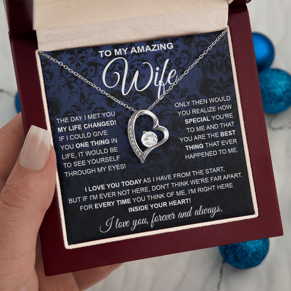 to My Wife Necklace, Soulmate Jewelry for Women, Wife Gifts from Husband, Anniversary Necklace for Wife Soulmate Gifts Future Wife Necklace Message Card and Gift Box Styles on Birthday, Wedding, Anniversary, Valentine Forever Love