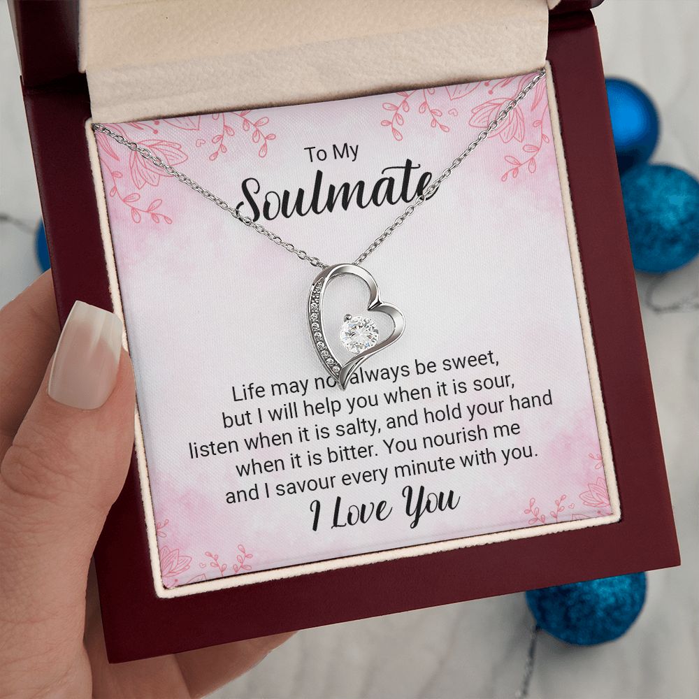To My Soulmate Necklace for her Jewelry For Her Couples Gifts Necklaces For Soul Mate Christmas Jewelry, Love Knot Meaningful Necklace Message Card and Gift Box Styles on Birthday, Christmas, Anniversary Forever Love