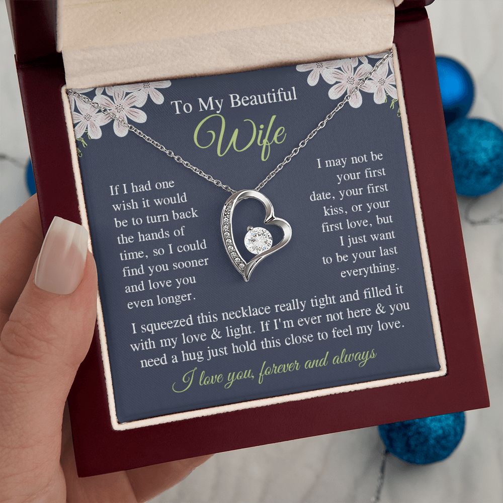 Wife Necklace Gift for Her, Soulmate Jewelry, Necklace for Future Soulmate, Valentine Anniversary Jewelry for Wife Necklace Gifts from Husband - Soulmate Gift Necklace with Message Card and Gift Box Forever Love