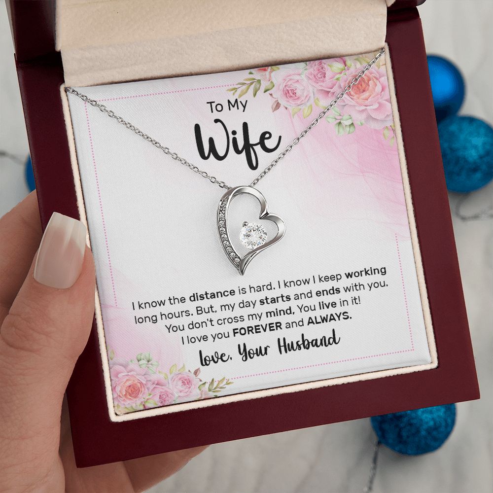 To My Wife Every Passing Second Gift Wife From Husband, Dear Wife, Jewelry For Women, Jewelry For Wife, Love Knot Meaningful Necklace Message Card and Gift Box Styles on Birthday, Christmas, Anniversary Forever Love