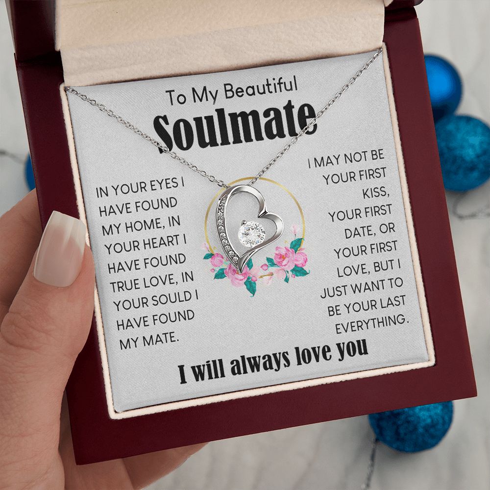 My Beautiful Soulmate Necklace To My Future Wife Gifts, Promise Necklace For Her, Fiance Gifts For Her, Valentine Gifts For Soulmate From Husband With Message Card Box LED, Soulmate Necklace For Women, To My Wife Necklace Forever Love