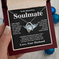 Soulmate Necklace Gift From Husband To My Badass Wife Pendant Valentines Day Anniversary Jewelry with Message Card and Gift Box. Gift for Wife. Necklace Gift Set for Wife Forever Love