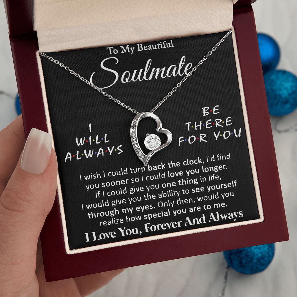 Couples Gifts, To My Beautiful Soulmate Necklace Gifts From Husband, Wedding Anniversary For Wife From Husband, To My Beautiful Wife, Necklace Custom Name Message Card and Gift Box Styles on Birthday, Christmas, Wedding, Anniversary Forever Love