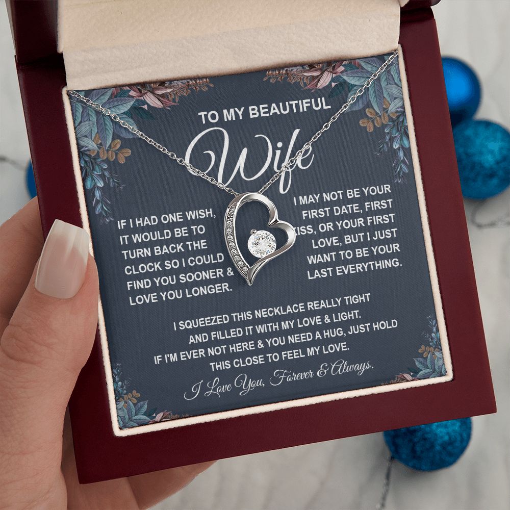 To My Beautiful Wife Necklace, Soulmate Jewelry For Women, Wife Necklace From Husband, Soulmate Gifts For Her, To My Future Soulmate Necklace Message Card and Necklace Gift Box Gift Box Styles on Birthday, Wedding, Anniversary, Valentine Forever Love