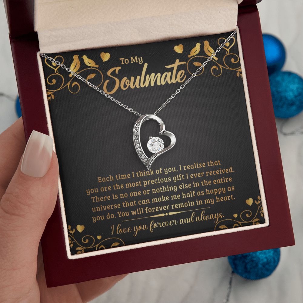 Couples Gifts, My Soulmate Necklace Gifts From Husband, Wedding Anniversary Jewelry For Wife From Husband, Wife Birthday From Husband, To My Soulmate Message Card and Gift Box styles On Birthday, Christmas, Anniversary  Forever Love