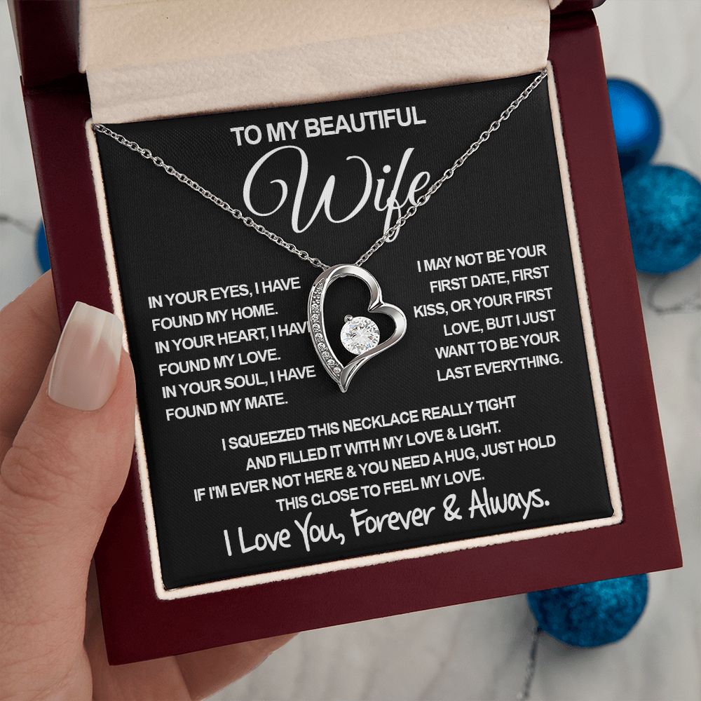 To My Beautiful Wife Necklace, Soulmate Jewelry For Women, Wife Necklace From Husband, Soulmate Valentine Gifts Necklace For Wife, Soulmate Gifts For Her, To My Future Wife Necklace Soulmate Forever Love