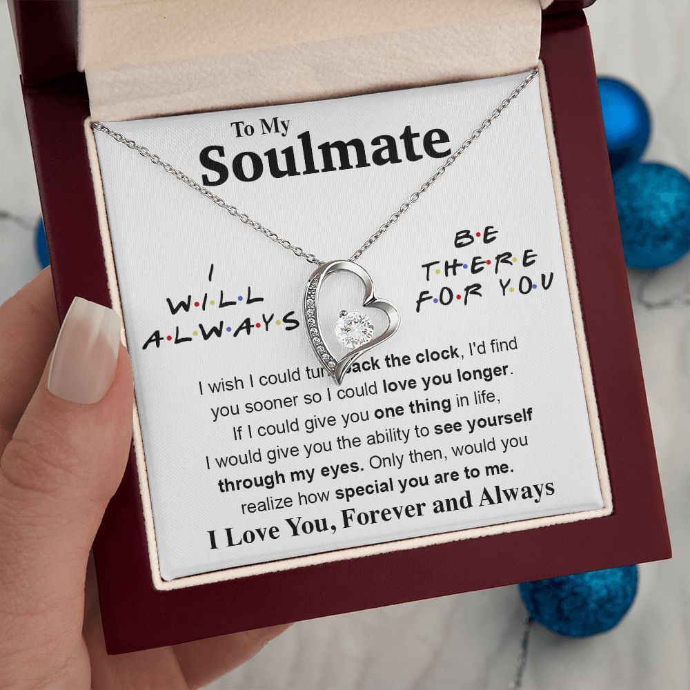 To My Soulmate Necklace To My Future Wife Gifts, Promise Necklace For Her, Fiance Gifts For Her, Valentine Gifts For Soulmate From Husband With Message Card Box LED, Soulmate Necklace For Women, To My Wife Necklace Forever Love