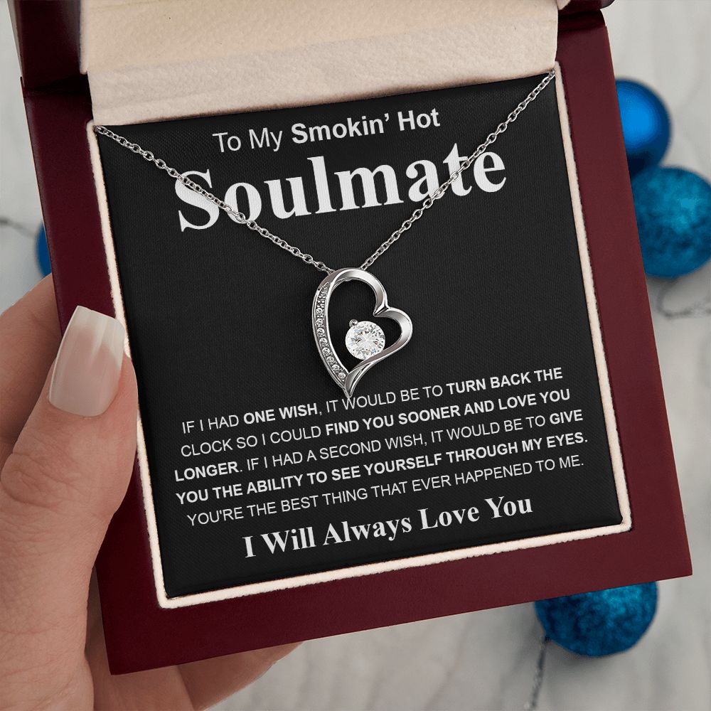 Gifts For Soulmate Birthday Gifts From Husband Necklace Valentines Day, Necklace for Future Soulmate, Valentine Anniversary Jewelry for Wife Necklace Gifts from Husband - Soulmate Gift Necklace with Message Card and Gift Box Forever Love