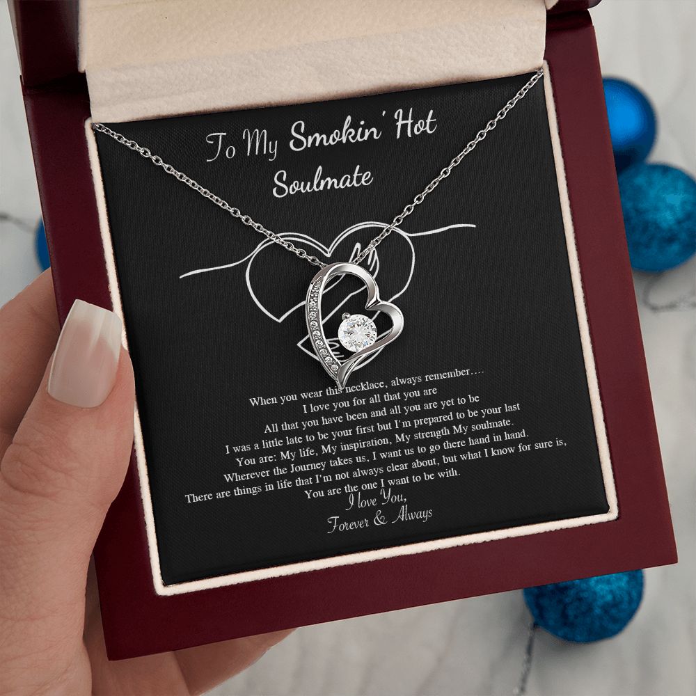 Couples Gifts Necklace To My Hot Soulmate Necklace, Necklace Gifts For Wife From Husband Jewelry Romantic Gifts For My Wife Necklace Custom Name Message Card and Gift Box Styles on Birthday, Christmas, Wedding, Anniversary, Valentine Forever Love
