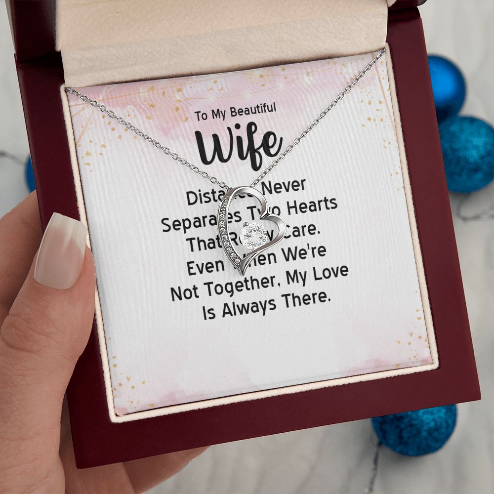 Couples Gifts, Beautiful Wife Necklace Gifts From Husband, Wedding Anniversary Jewelry For Wife From Husband, Wife Birthday From Husband, To My Unbiological Sister Message Card and Gift Box styles On Birthday, Christmas, Anniversary  Forever Love