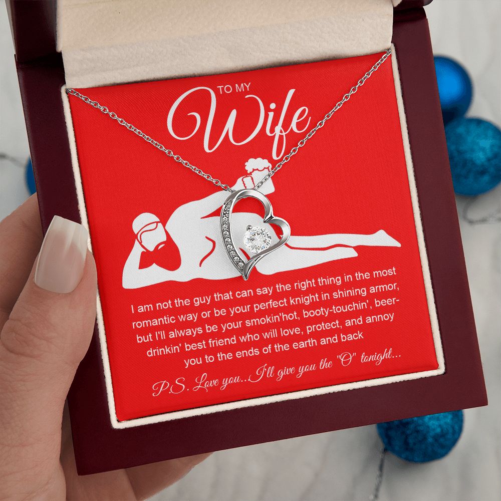 To My Wife Necklace For Women, Funny Gifts For Girlfriend,Valentine Presents For Girlfriend, Best Birthday Meaningful Gift Ideas For Wife, Women Romantic Jewelry For Her Anniversary Message Card and Gift Box Styles  Forever Love