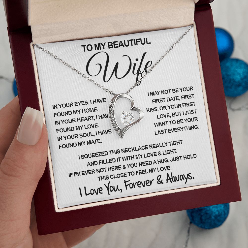 To My Beautiful Wife Necklace, Soulmate Jewelry For Women, Wife Necklace From Husband, Soulmate Birthday Gifts Necklace For Wife, Soulmate Gifts For Her, To My Future Wife Necklace Soulmate Forever Love