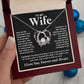 Couples Gifts Necklace To My Wife Necklace Birthday Christmas Jewelry Romantic Gifts For My Wife Pendant Jewelry with Message Card and Box Necklaces for Women Valentines Day Happy Anniversary Wedding Present Forever Love