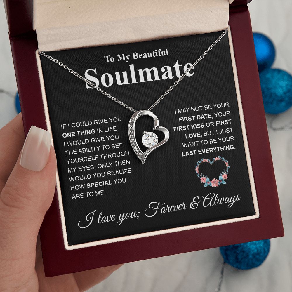 To My Future Wife Necklace My Last Everything, Promise Necklace For Her, Fiance Gifts For Her, Valentine Gifts For Future Wife With Message Card Box LED, Soulmate Necklace For Women, To My Wife Necklace Forever Love