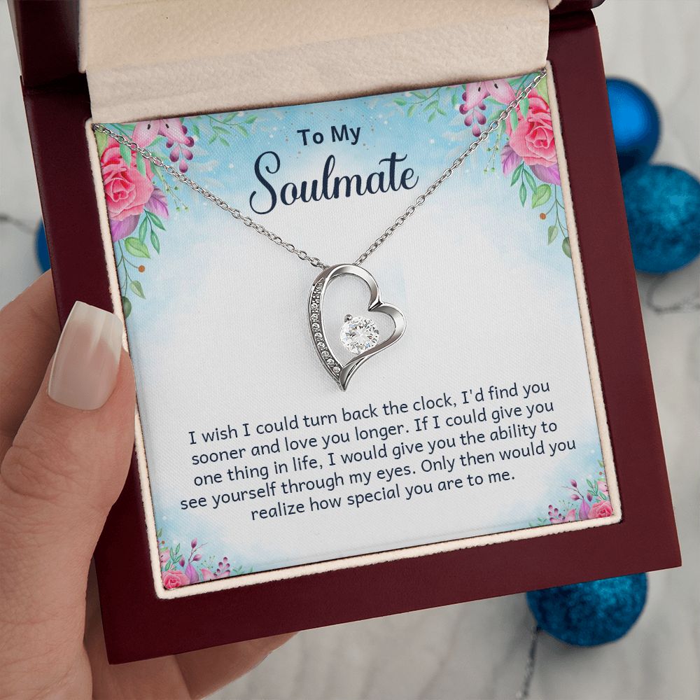 Couples Gifts Necklace To My Soulmate Necklace Gifts For My Wife, Love Knot Meaningful Necklace Message Card and Gift Box Styles on Birthday, Christmas, Anniversary Forever Love