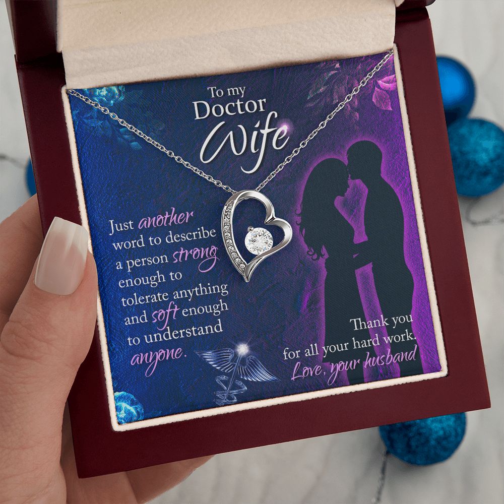 Couples Gifts,To My Doctor Wife Girlfriend Necklace Gifts From Husband, Wedding Anniversary Jewelry For Wife From Husband, Wife Birthday From Husband, To My Beautiful Wife Girlfriend Message Card and Gift Box styles On Birthday, Christmas, Anniversary For