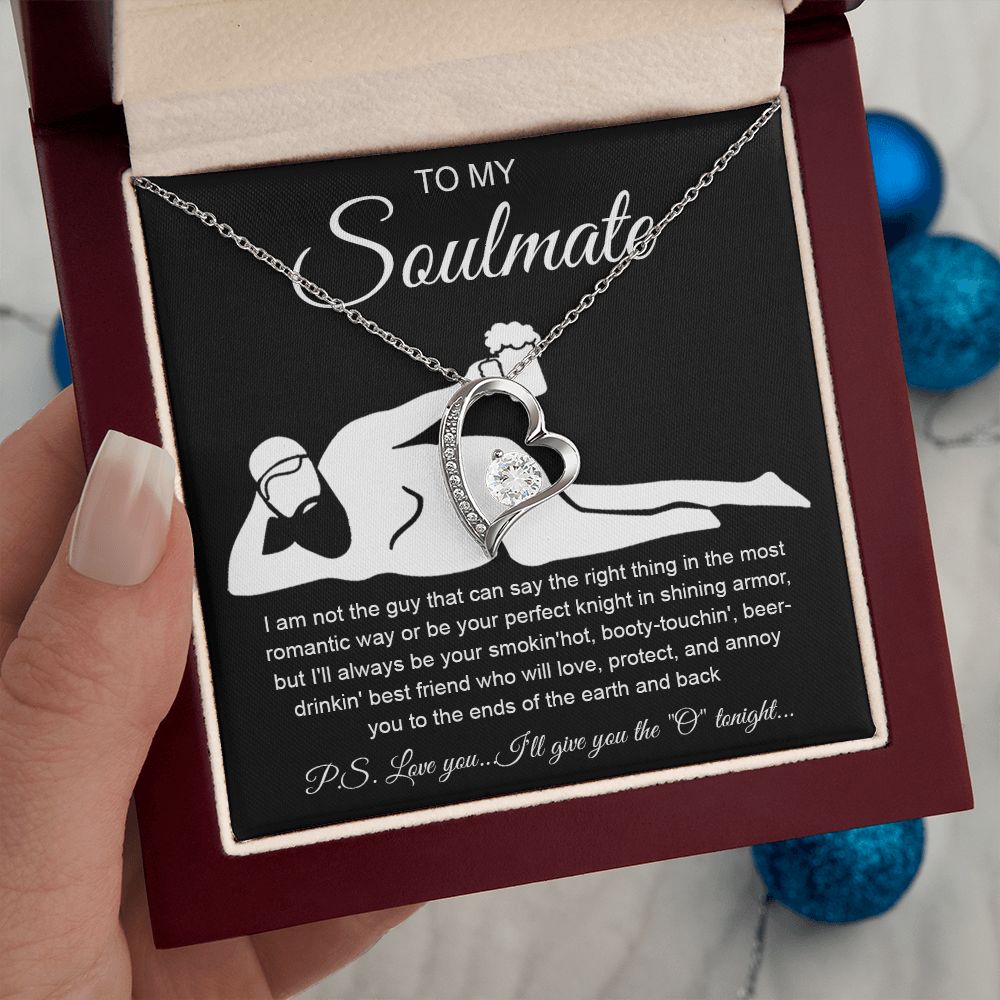 To My Soulmate Necklace For Women, Funny Gifts For Girlfriend,Valentine Christmas Presents For Girlfriend, Best Birthday Meaningful Gift Ideas For Wife, Women Romantic Jewelry For Her Anniversary Message Card and Gift Box Styles Forever Love