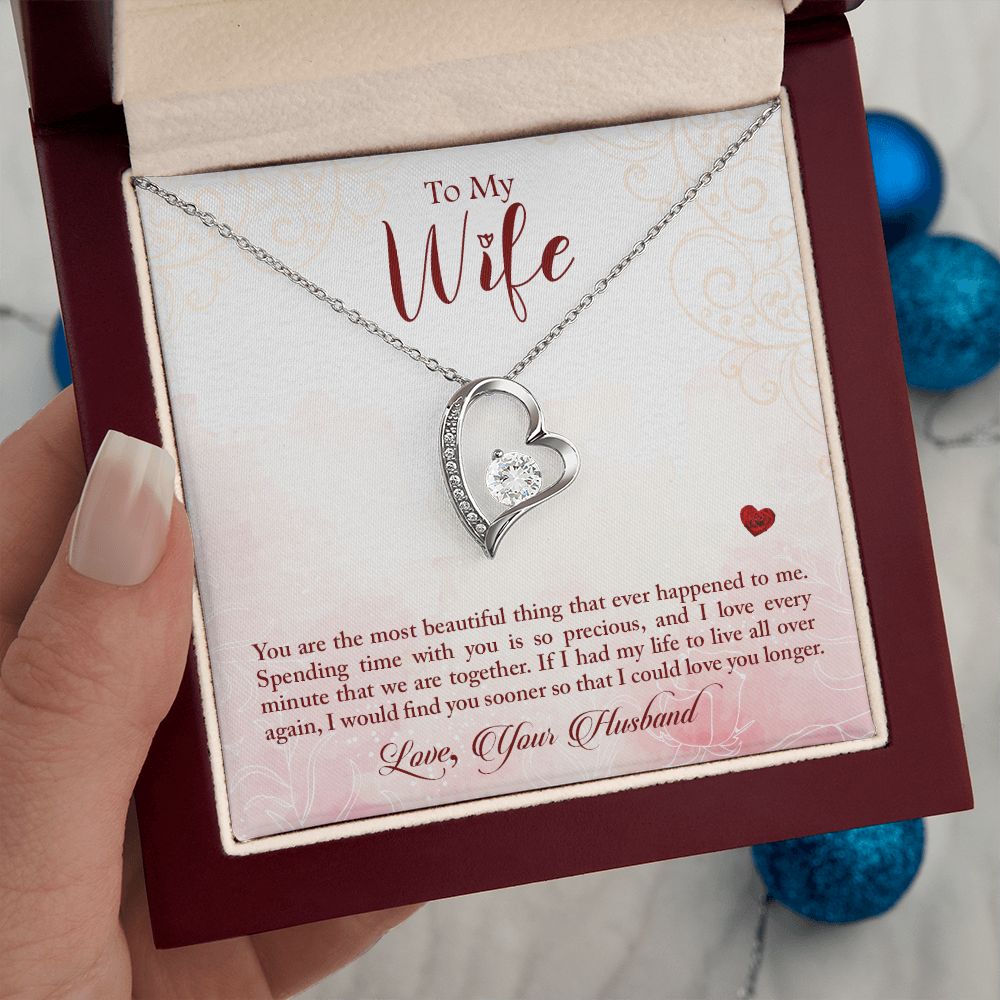 Couples Gifts,My Wife Girlfriend Necklace Gifts From Husband, Wedding Anniversary Jewelry For Wife From Husband, Wife Birthday From Husband, To My Beautiful Wife Girlfriend Message Card and Gift Box styles On Birthday, Christmas, Anniversary  Forever Love