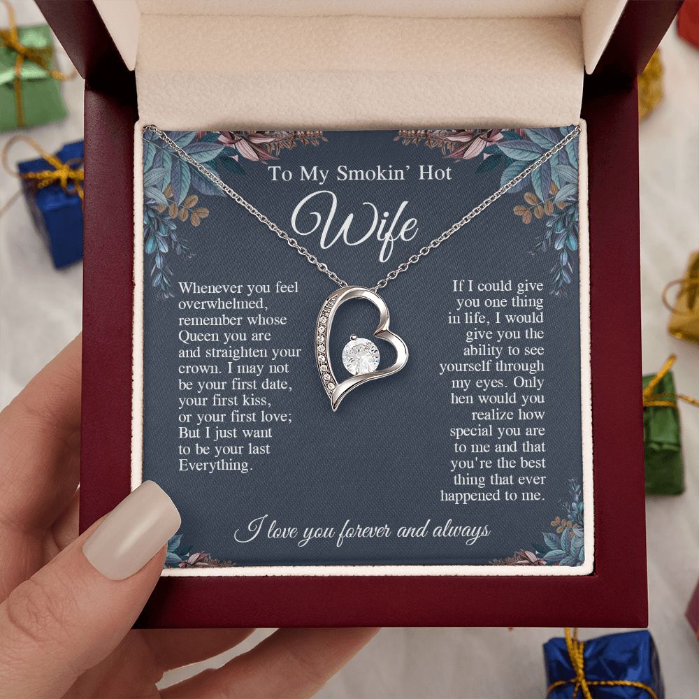 To My Beautiful Soulmate Necklace, Valentine Anniversary Jewelry Gifts for Women, Anniversary Gifts For Wife From Husband To My Wife Necklace Message Card and Necklace Gift Box Gift Box Styles on Birthday, Wedding, Anniversary, Valentine Forever Love
