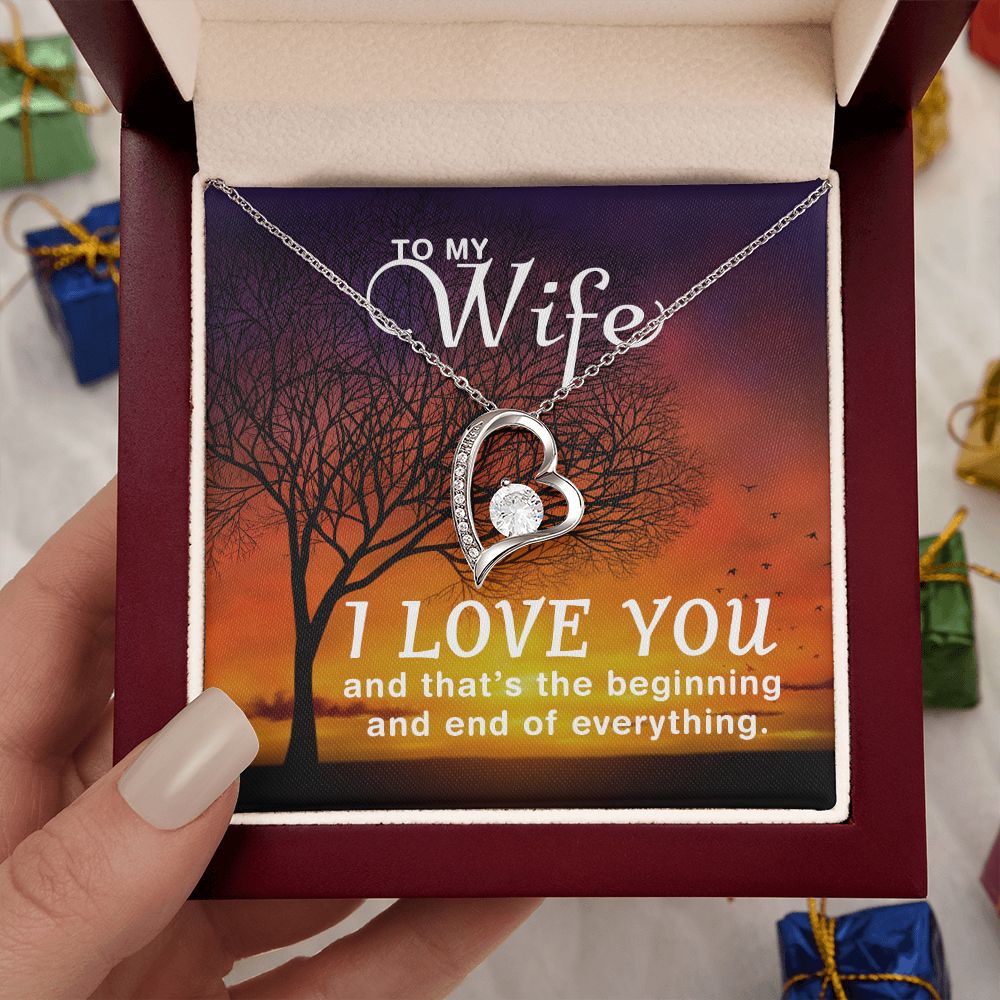 Birthday For Wife, Love Necklace Gifts For Wife From Husband, To My Soulmate Necklace For Women, To My Wife Necklace Wedding Anniversary, Love Knot Meaningful Necklace Message Card and Gift Box Styles on Birthday, Christmas, Anniversary Forever Love