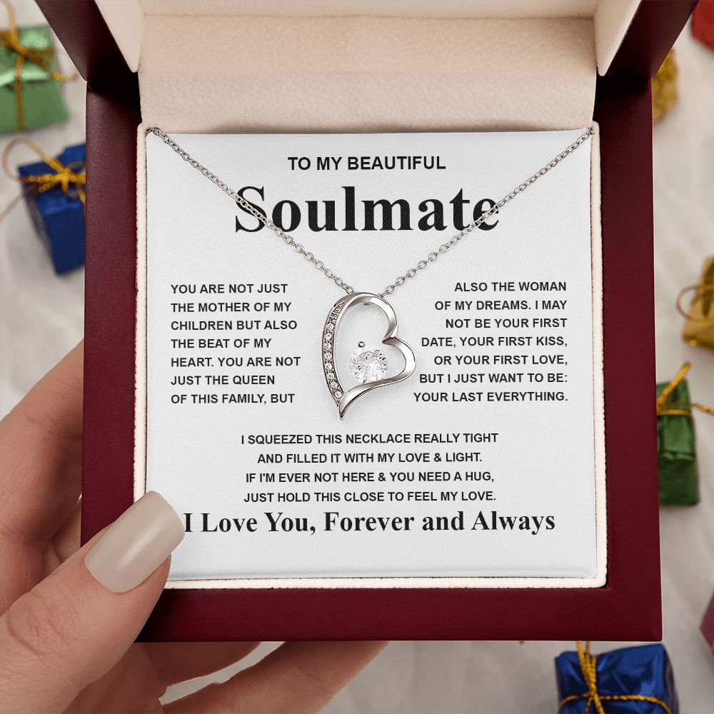 Gifts For Soulmate Birthday Gifts From Husband Necklace Valentines Days, Necklace for Future Soulmate, Valentine Necklace Jewelry for Wife Necklace Gifts from Husband - Soulmate Gift Necklace with Message Card and Gift Box Forever Love