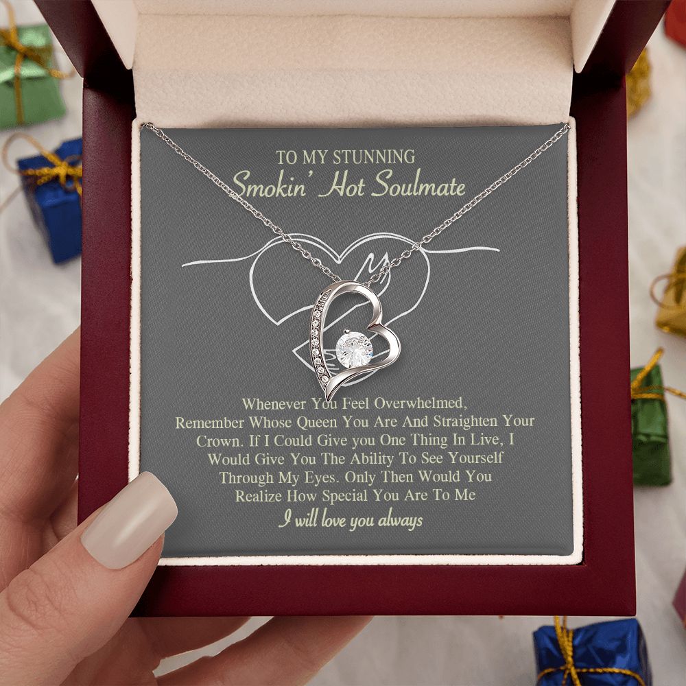 To My Smokin Hot Soulmate Necklace, Love Necklace for Girlfriend, Soulmate Jewelry, Soulmate Necklace, Future Wife Gift, Necklace for Wife from Husband Necklace Message Card and Gift Box Styles on Birthday, Christmas, Wedding, Anniversary Forever Love