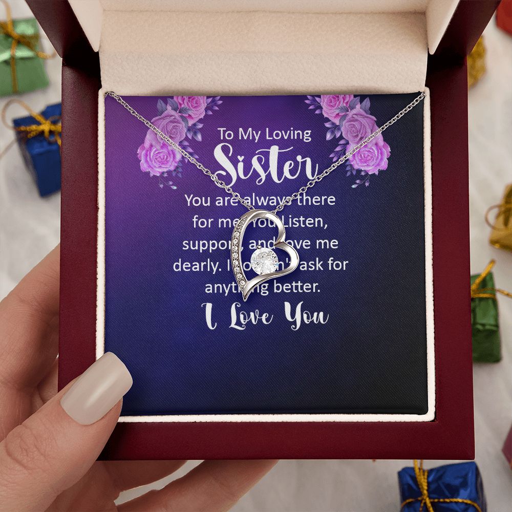 Couples Gifts, Loving Sister Necklace Gifts From Husband, Wedding Anniversary Jewelry For Wife From Husband, Wife Birthday From Husband, To My Unbiological Sister Message Card and Gift Box styles On Birthday, Christmas, Anniversary  Forever Love