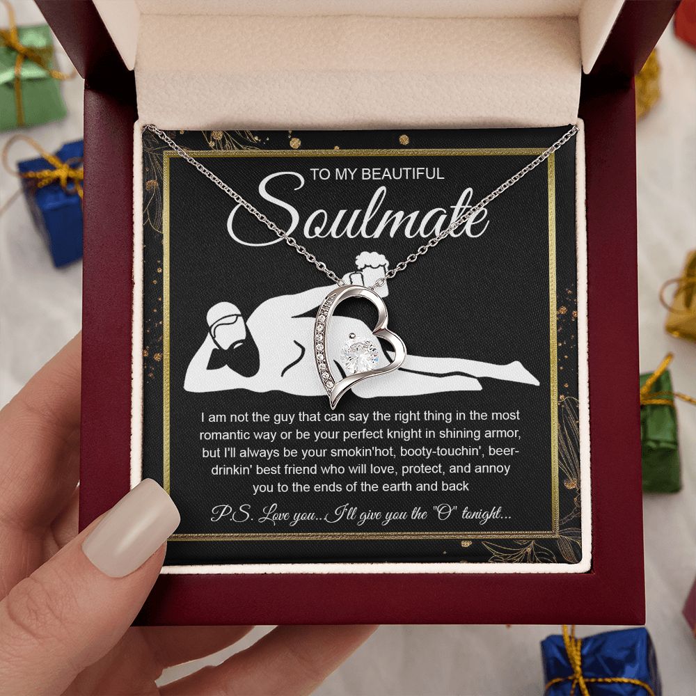 To My Beautiful Soulmate Necklace For Women, Funny Gifts For Girlfriend,Valentine Christmas Presents For Girlfriend, Best Birthday Meaningful Gift Ideas For Wife, Women Romantic Jewelry For Her Wedding Message Card and Gift Box Styles Forever Love